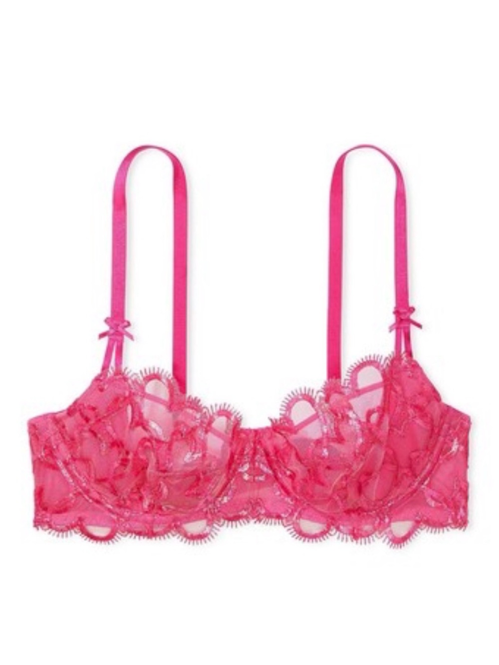 Victoria's Secret Dream Angels Wicked Shimmer Heart Embroider bra sz 38C